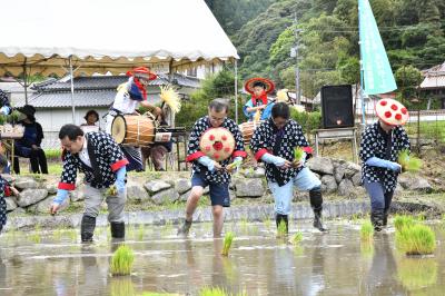 跡市地区花田植えに出席しました。