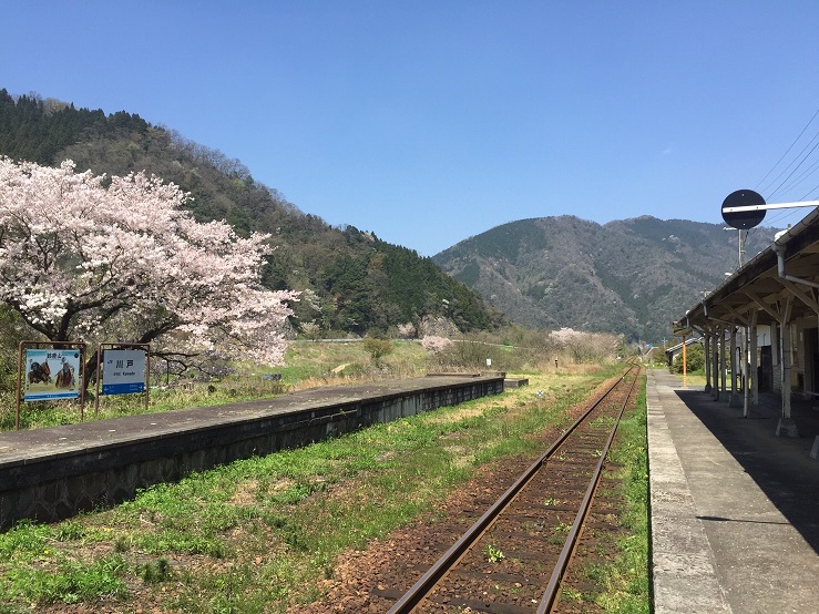 川戸駅と桜の風景