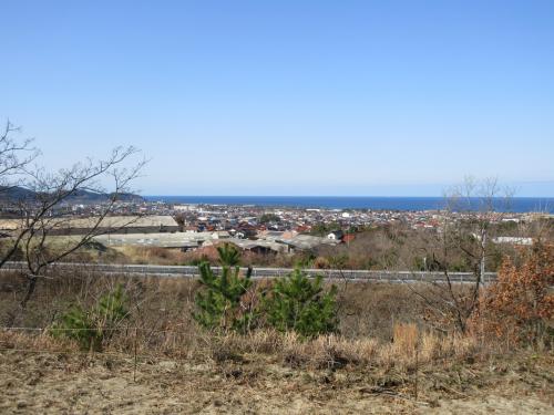 半田浜遺跡発掘現場からの眺め