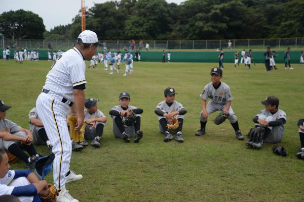 野球教室藤田平選手