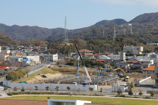 江津市庁舎新築工事の躯体工事写真（3月3日現在）